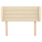 Tăblie de pat cu aripioare crem 93x23x78/88 cm textil