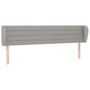 Tăblie de pat cu aripioare gri deschis 163x23x78/88 cm textil