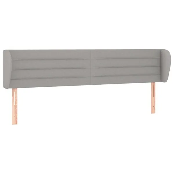 Tăblie de pat cu aripioare gri deschis 163x23x78/88 cm textil