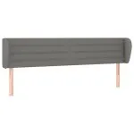 Tăblie de pat cu aripioare gri închis 183x23x78/88 cm textil