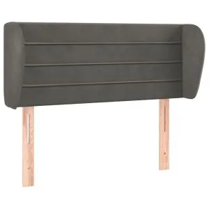 Tăblie de pat cu aripioare gri închis 83x23x78/88 cm catifea
