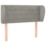 Tăblie de pat cu aripioare gri deschis 93x23x78/88 cm catifea