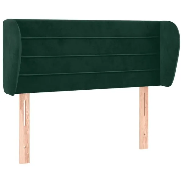 Tăblie de pat cu aripioare verde închis 103x23x78/88 cm catifea
