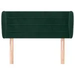 Tăblie de pat cu aripioare verde închis 103x23x78/88 cm catifea