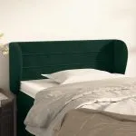 Tăblie de pat cu aripioare verde închis 103x23x78/88 cm catifea