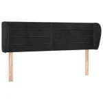 Tăblie de pat cu aripioare negru 147x23x78/88 cm catifea