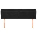 Tăblie de pat cu aripioare negru 147x23x78/88 cm catifea