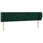 Tăblie de pat cu aripioare verde închis 163x23x78/88 cm catifea