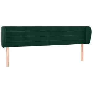 Tăblie de pat cu aripioare verde închis 163x23x78/88 cm catifea