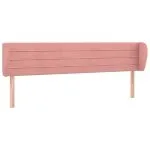 Tăblie de pat cu aripioare roz 203x23x78/88 cm catifea