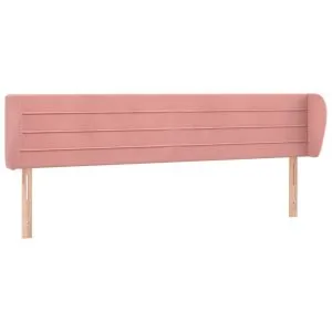 Tăblie de pat cu aripioare roz 203x23x78/88 cm catifea