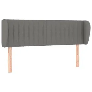 Tăblie de pat cu aripioare gri închis 147x23x78/88 cm textil