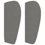 Tăblie de pat cu aripioare gri închis 203x23x78/88 cm textil