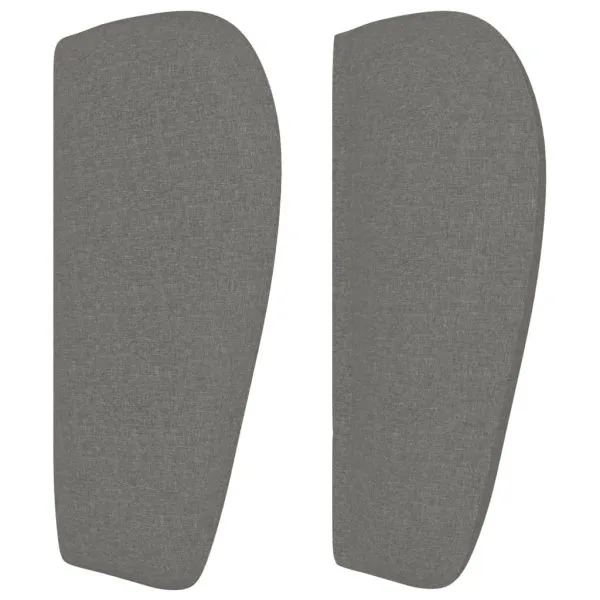 Tăblie de pat cu aripioare gri închis 203x23x78/88 cm textil
