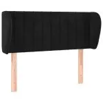 Tăblie de pat cu aripioare negru 103x23x78/88 cm catifea