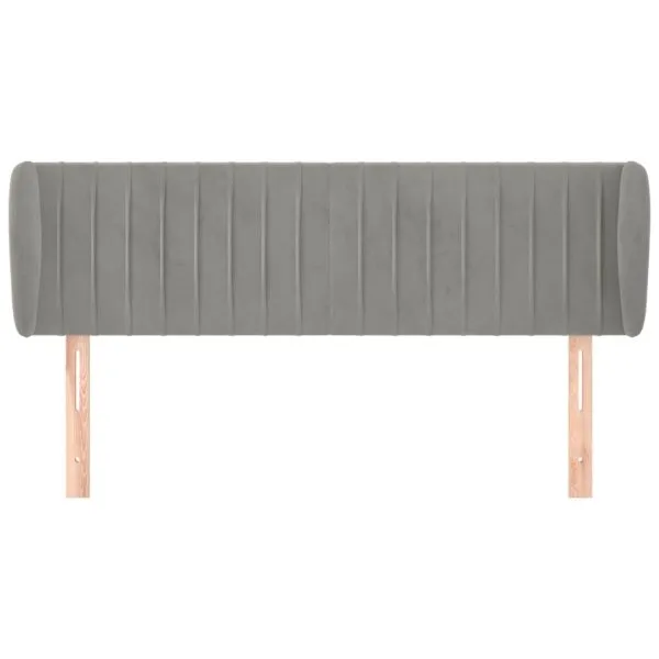Tăblie de pat cu aripioare gri deschis 147x23x78/88 cm catifea