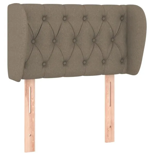 Tăblie de pat cu aripioare gri taupe 83x23x78/88 cm textil