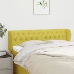 Tăblie de pat cu aripioare, verde, 147x23x78/88 cm textil