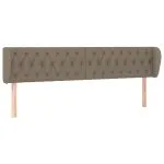 Tăblie de pat cu aripioare gri taupe 183x23x78/88 cm textil