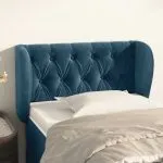 Tăblie pat cu aripioare albastru închis 83x23x78/88 cm catifea