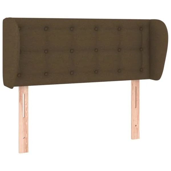 Tăblie de pat cu aripioare maro închis 93x23x78/88 cm textil