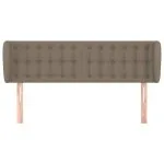 Tăblie de pat cu aripioare gri taupe 147x23x78/88 cm textil