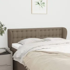 Tăblie de pat cu aripioare gri taupe 147x23x78/88 cm textil
