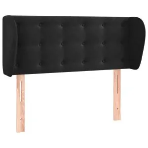 Tăblie de pat cu aripioare negru 83x23x78/88 cm catifea