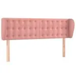 Tăblie de pat cu aripioare roz 147x23x78/88 cm catifea
