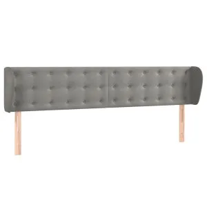 Tăblie de pat cu aripioare gri deschis 183x23x78/88 cm catifea
