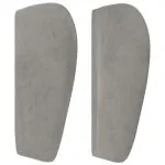 Tăblie de pat cu aripioare gri deschis 183x23x78/88 cm catifea