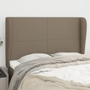 Tăblie de pat cu aripioare gri taupe 147x23x118/128 cm textil