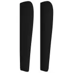 Tăblie de pat cu aripioare, negru, 183x23x118/128 cm, textil