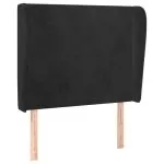 Tăblie de pat cu aripioare, negru, 103x23x118/128 cm, catifea