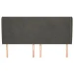 Tăblie de pat cu aripioare gri închis 203x23x118/128 cm catifea