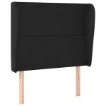 Tăblie de pat cu aripioare, negru, 103x23x118/128 cm, piele eco