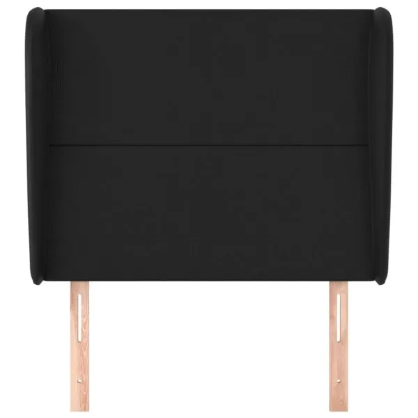 Tăblie de pat cu aripioare, negru, 103x23x118/128 cm, piele eco