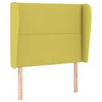 Tăblie de pat cu aripioare, verde, 83x23x118/128 cm, textil