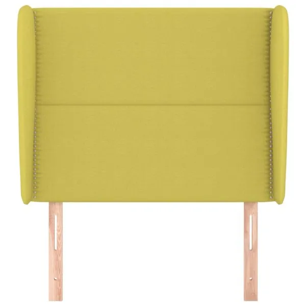 Tăblie de pat cu aripioare, verde, 83x23x118/128 cm, textil