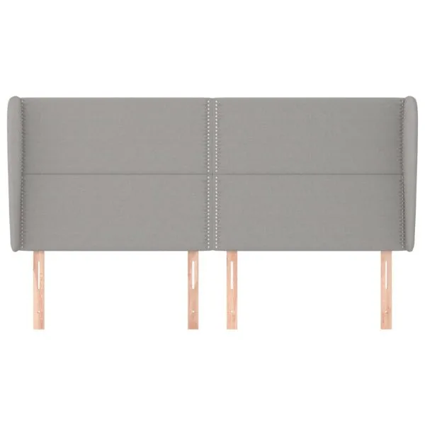 Tăblie de pat cu aripioare gri deschis 183x23x118/128 cm textil
