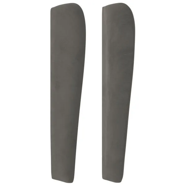 Tăblie de pat cu aripioare gri închis 93x23x118/128 cm catifea