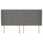 Tăblie de pat cu aripioare gri închis 163x23x118/128 cm textil