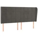 Tăblie de pat cu aripioare, negru, 163x23x118/128 cm, catifea