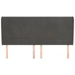 Tăblie de pat cu aripioare, negru, 163x23x118/128 cm, catifea