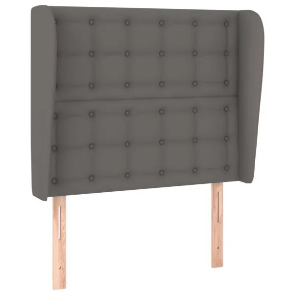 Tăblie de pat cu aripioare gri 103x23x118/128 cm piele eco