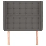 Tăblie de pat cu aripioare gri 103x23x118/128 cm piele eco