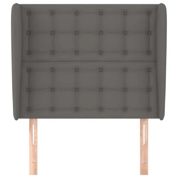 Tăblie de pat cu aripioare gri 103x23x118/128 cm piele eco