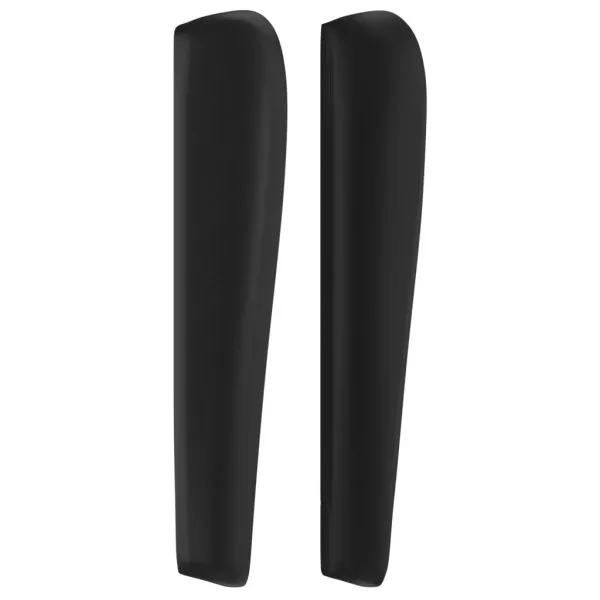 Tăblie de pat cu aripioare, negru, 163x23x118/128 cm, piele eco