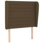 Tăblie de pat cu aripioare maro închis 83x23x118/128 cm textil