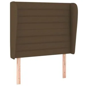Tăblie de pat cu aripioare maro închis 83x23x118/128 cm textil